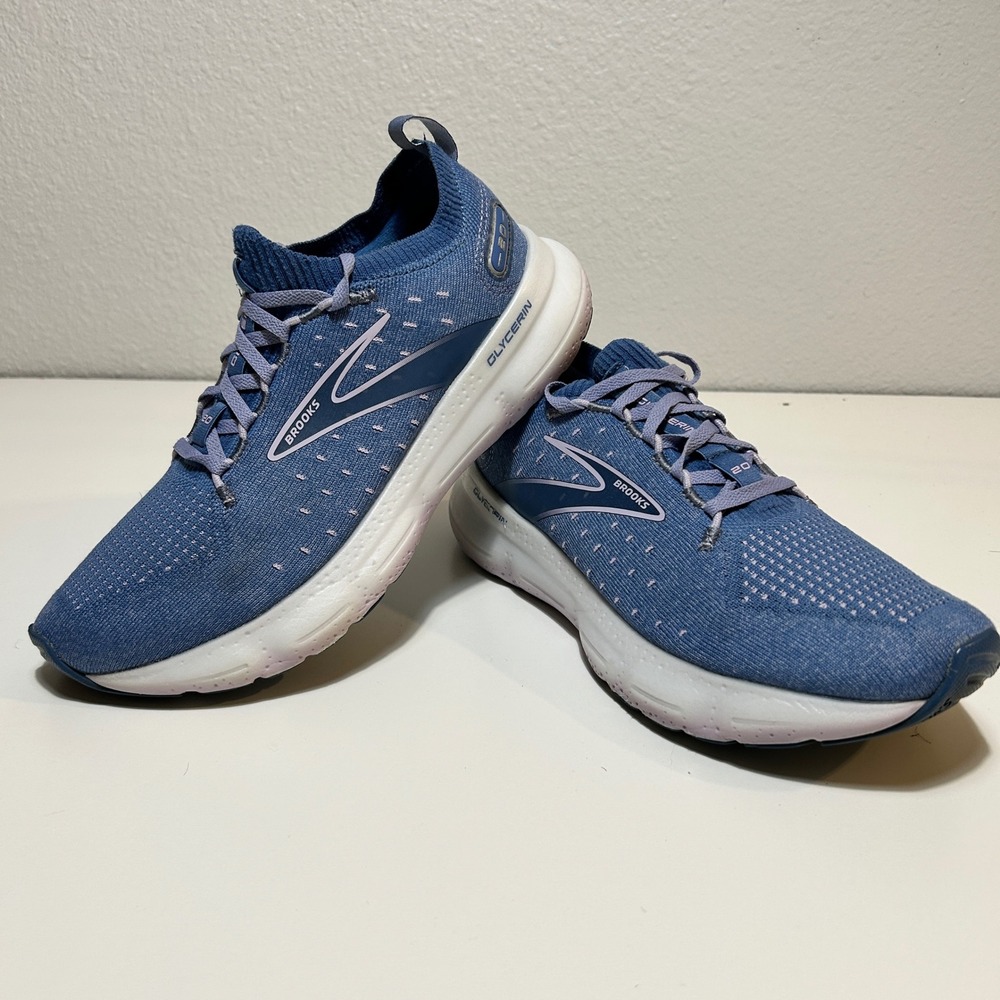 Brooks Glycerin StealthFit 20 Women Running Shoes Blue Lavender Size 9